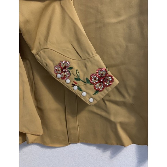 Vintage 1950s The Paddock Shops Suit Western Wear Light Yellow Flowers - Picture 4 of 16
